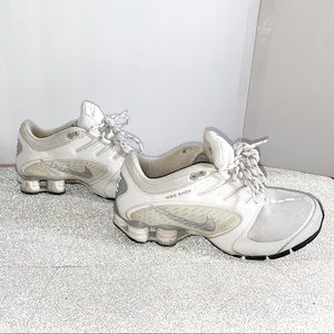NIKE SHOX White Silver mesh shoes